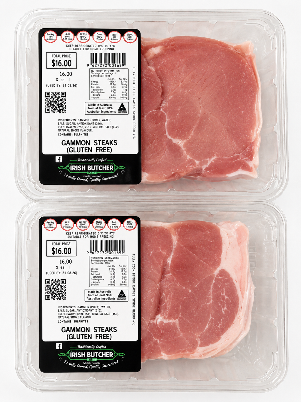 Gammon Steaks Minimum 270g - The Irish Butchers