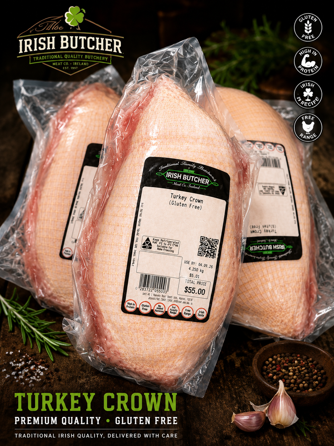 Turkey Crown (Gluten Free) – 1–1.2kg Approx.