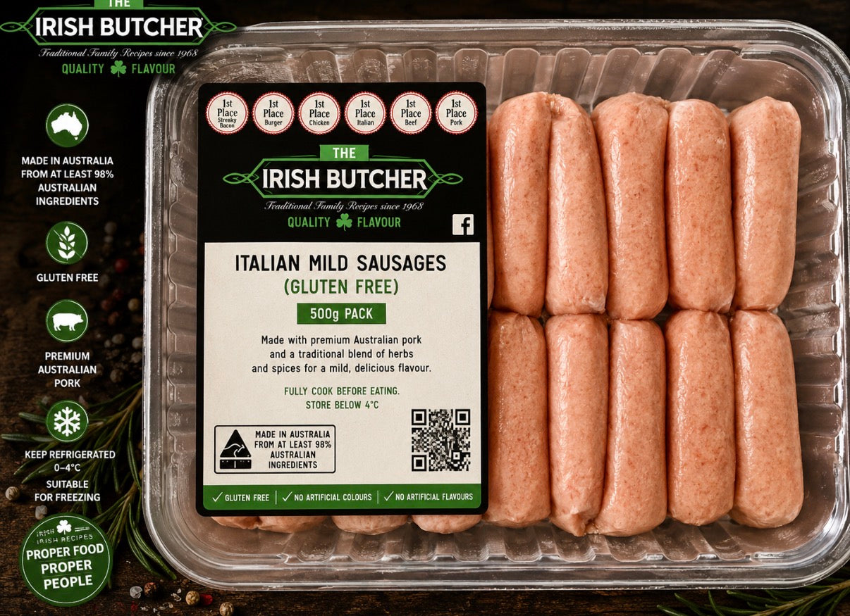 Italian Mild Sausages (Gluten Free) 500g pack