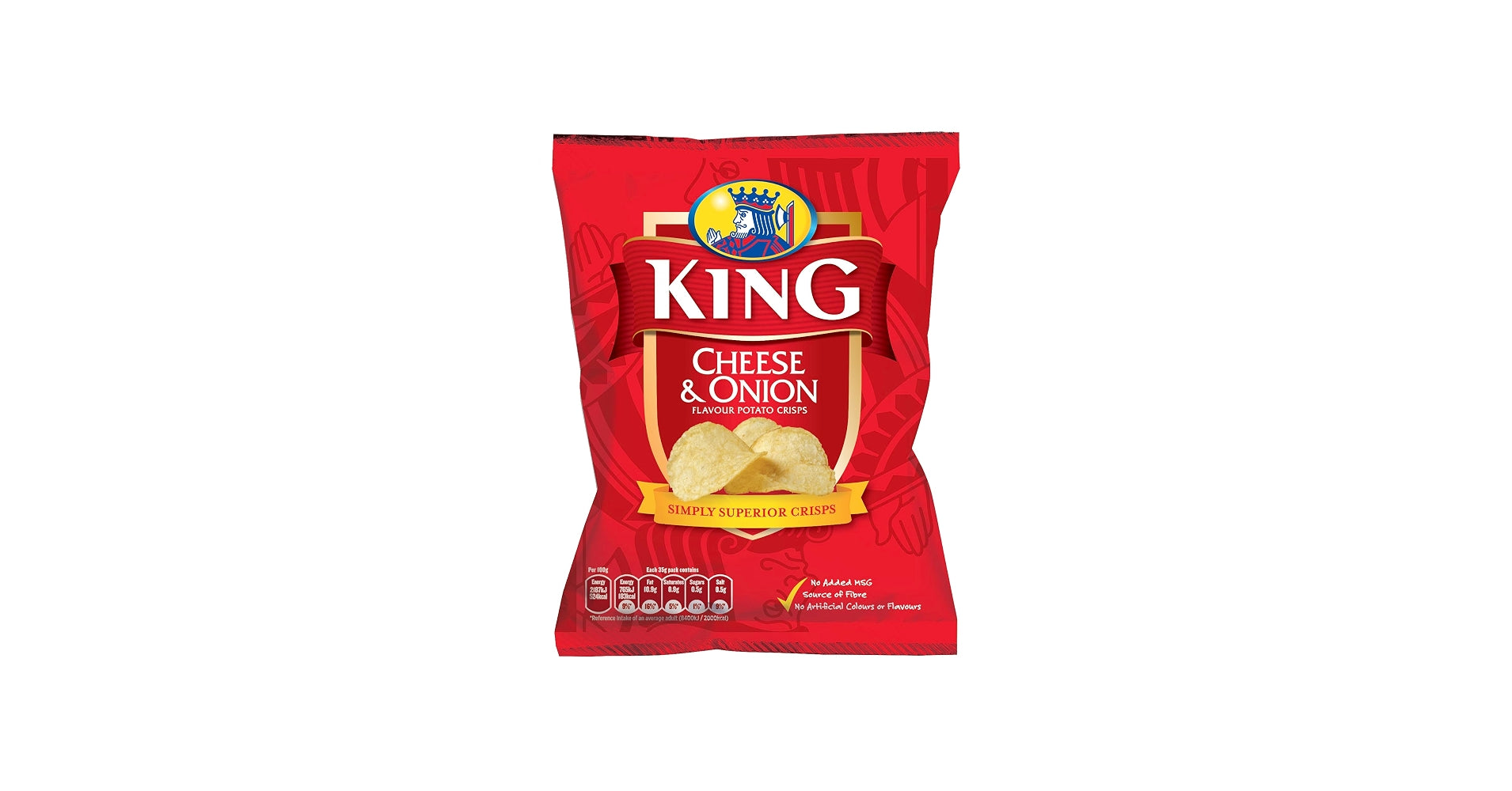King Cheese & Onion Crisps – 35g