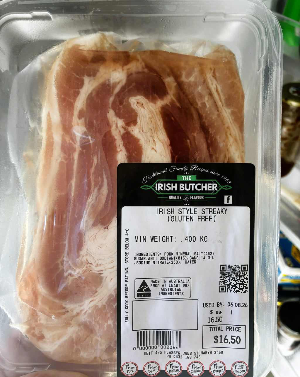 Streaky Bacon 400g By The Irish Butchers